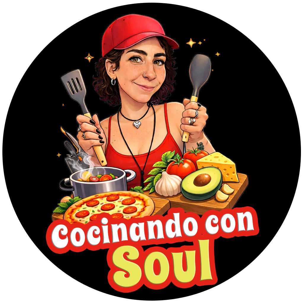 Cocinando con Soul — logo de Soul con utensilios de cocina